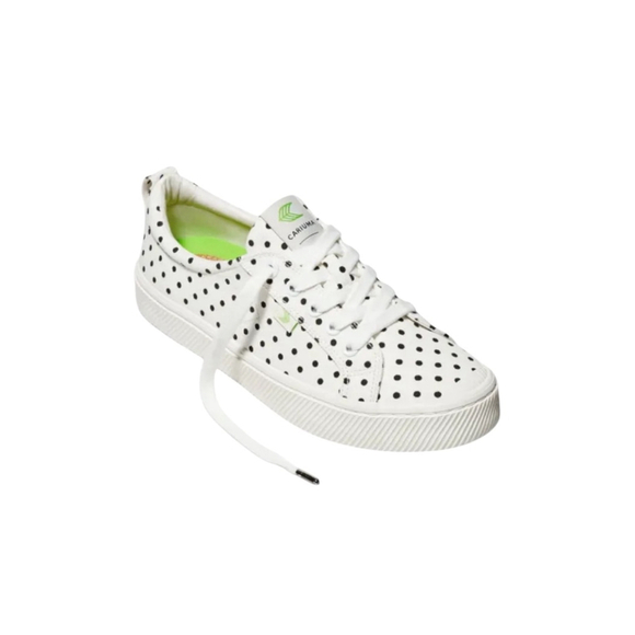 Cariuma Shoes - Cariuma OCA Low Polka Dot Canvas Sneakers White/Black Size 7.5W/6M​​​